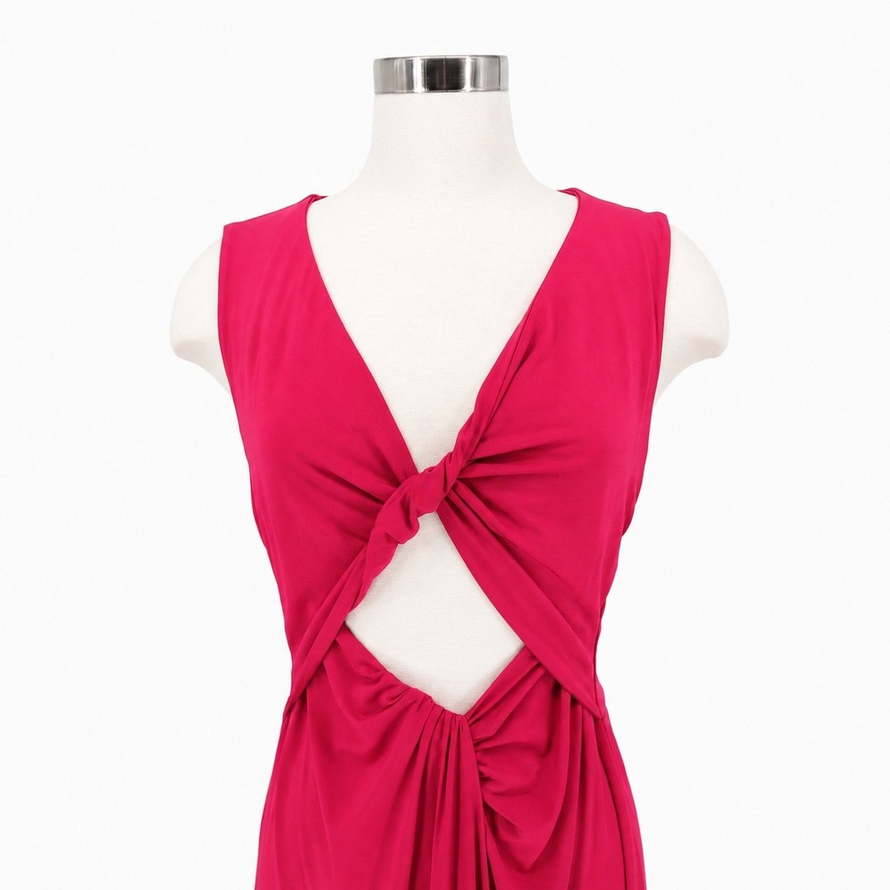 Rosetta Getty x RTR Cut Out Twist Front Dress Size M Red Midi Dress GUC - Picture 4 of 8